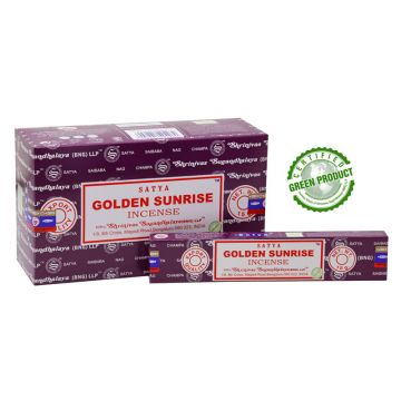 Satya Golden Sunrise Incense Sticks, 15gm x 12 boxes