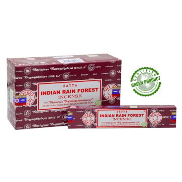 Satya Indian Rain Forest Incense Sticks, 15gm x 12 boxes