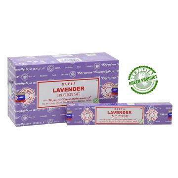 Satya Lavender Incense Sticks, 15gm x 12 boxes