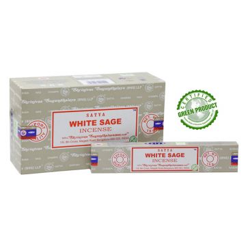 Satya White Sage Incense Sticks, 15gm x 12 boxes