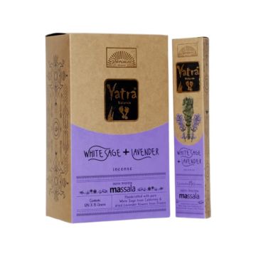 Yatra Natural - White Sage + Lavender Incense Sticks, 15g x 12 boxes