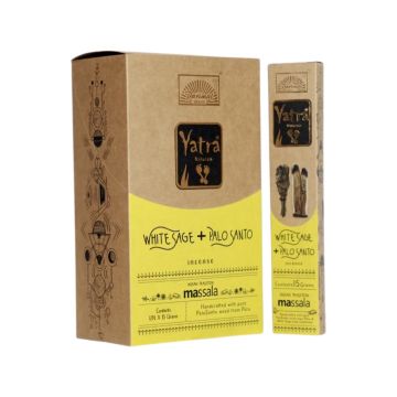 Yatra Natural - White Sage + Palo Santo Incense Sticks, 15g x 12 boxes