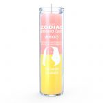 Virgo Zodiac 7 Day Candle, Yellow/Pink