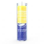 Scorpio Zodiac 7 Day Candle, Yellow/Blue