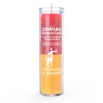 Sagittarius Zodiac 7 Day Candle, Red/Gold