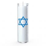 Star of David 7 Day Candle, White