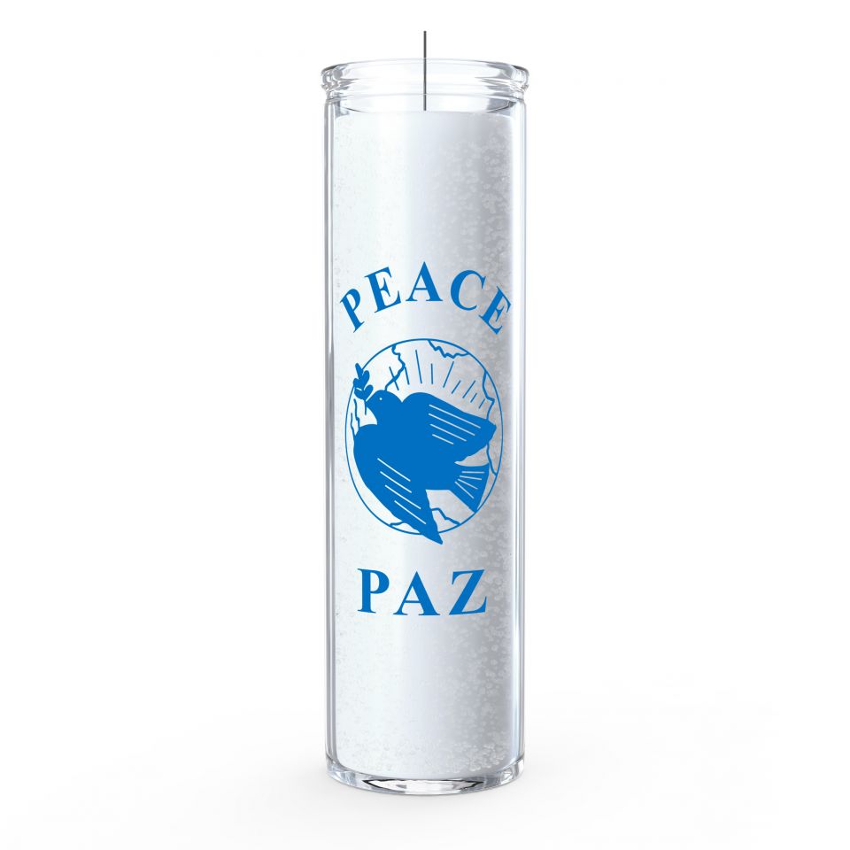 Peace 7 Day Candle, White