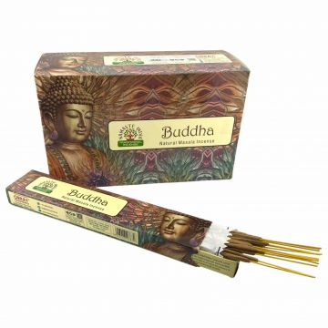 Buddha Incense Sticks, Namaste India - 15 Gram (12 Boxes of Approx 11-13 Sticks)