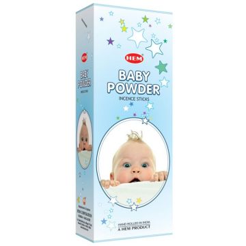 Baby Powder Incense Sticks, HEM Hex Pack - 6 Boxes x 20 Sticks