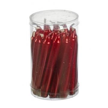 Red Metallic Chime Candles 4", Pack of 20
