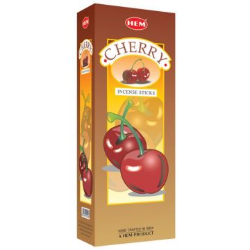 Cherry Incense Sticks, HEM Hex Pack - 6 Boxes x 20 Sticks