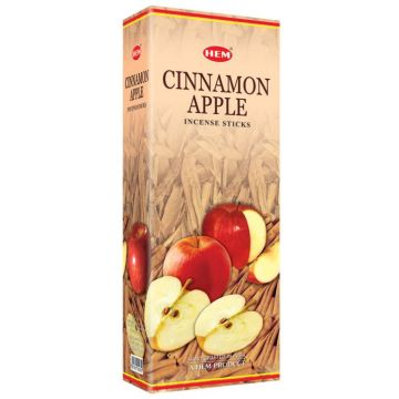 Cinnamon Apple Incense Sticks, HEM Hex Pack - 6 Boxes x 20 Sticks