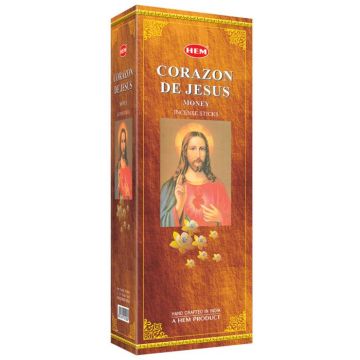 Corazon De Jesus Incense Sticks, HEM Hex Pack - 6 Boxes x 20 Sticks