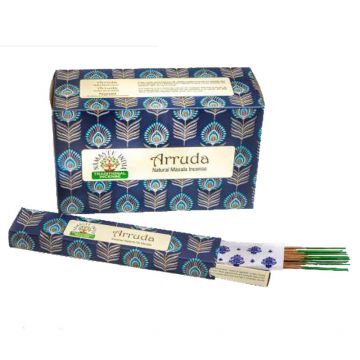 Arruda Incense Sticks, Namaste India - 15 Gram (12 Boxes of Approx 11-13 Sticks)