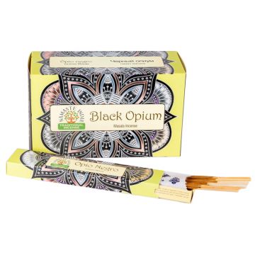 Black Opium Incense Sticks, Namaste India - 15 Gram (12 Boxes of Approx 11-13 Sticks)