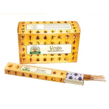 Yoga Incense Sticks, Namaste India - 15 Gram (12 Boxes of Approx 11-13 Sticks)
