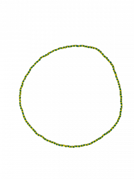 Orunla Necklace 15", Set/12 (Green/Yellow)