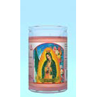 Virgin Guadalupe Labeled 50 Hour Candle Pink