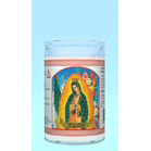 Virgin Guadalupe Labeled 50 Hour Candle White