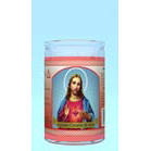 Sacred Heart of Jesus Labeled 50 Hour Candle Red