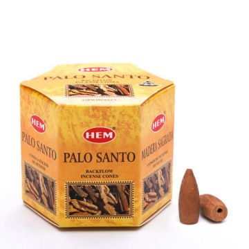 Palo Santo Backflow Incense Cones, HEM, Box/12