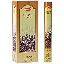 Clove Incense Sticks, HEM Hex Pack - 6 Boxes x 20 Sticks