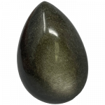 Obsidian Polished Worry Stone 1-1/4" x 2", Gold Sheen, Each