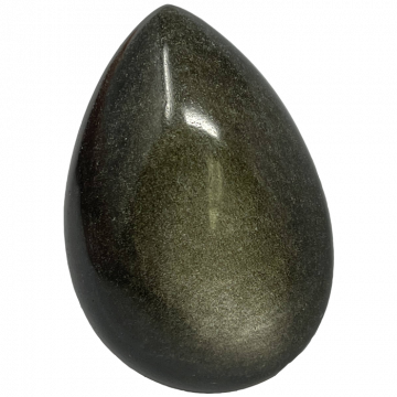 Obsidian Polished Worry Stone 1-1/4" x 2", Gold Sheen, Each