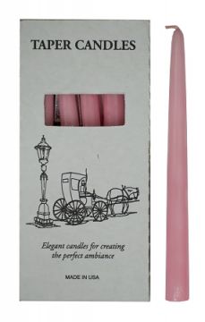 Pink Taper Candles 10", Box of 12