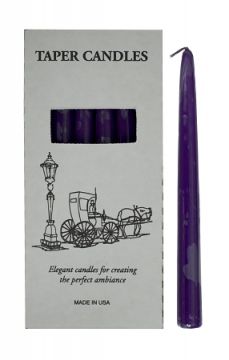 Purple Taper Candles 10", Box of 12