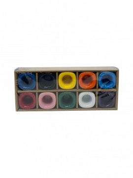 Assorted Colors Ceramic Household Candle Holder 3/4", Pack of 10