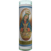 Our Lady of Altagracia Labeled 7 Day Candle, White