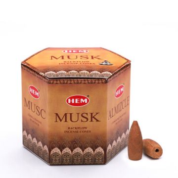 Musk Backflow Incense Cones, HEM, Box/12