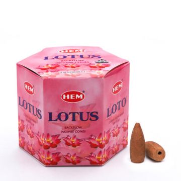 Lotus Backflow Incense Cones, HEM, Box/12