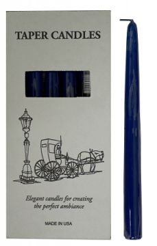Blue Taper Candles 10", Box of 12