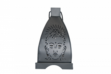 Candle Lantern - Buddha, Black 4.5" x 8", (MP-2029) Each