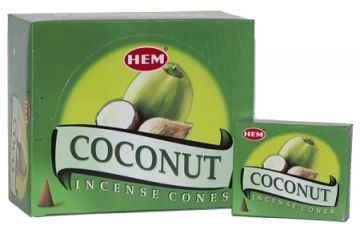 Coconut Incense Cones, HEM, Box/12