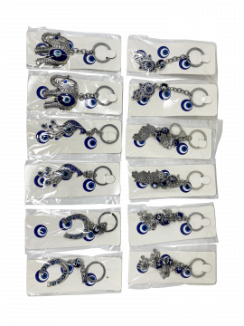 Evil Eye Key Chain, Assorted, PK/12