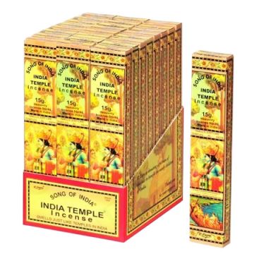 India Temple Incense Sticks 15gm (INTE15), Song of India, 24 boxes