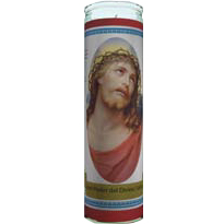 Divine Savior Labeled 7 Day Candle, Red