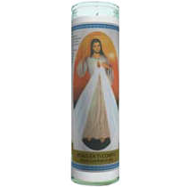 Jesus I Confide in You (En ti confio) Labeled 7 Day Candle, White