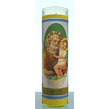 St. Joseph Labeled 7 Day Candle, Yellow