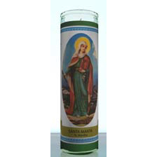 St. Martha Labeled 7 Day Candle, Green