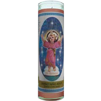 Divine Child (Divino Nino) Labeled 7 Day Candle, Pink