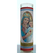 Sacred Heart of Mary Labeled 7 Day Candle, Red
