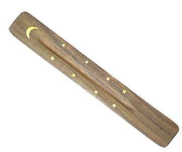 Wood Ash Catcher 10" - Moon Brass Inlay Design. Pack/10