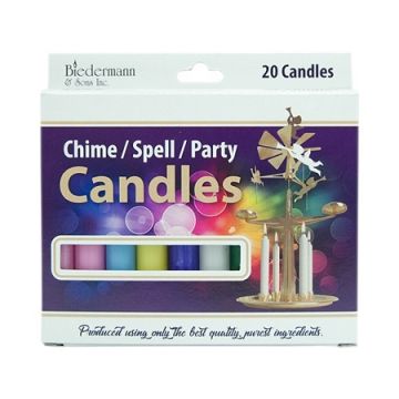 Asst. Chime Candles 4", Box of 20 (10 Colors)