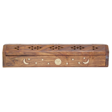 Coffin Box w/Storage - Natural Sun Moon Star (CB-48), Each