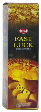 Fast Luck Incense Sticks, HEM Square Pack - 25 Boxes x 8 Sticks