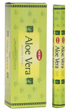 Aloe Vera Incense Sticks, HEM Hex Pack - 6 Boxes x 20 Sticks